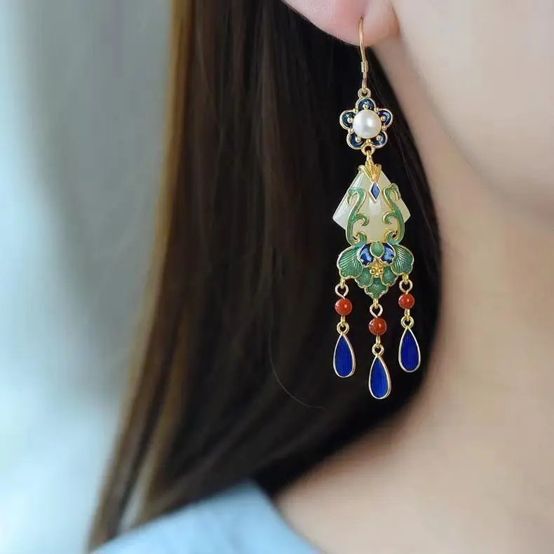 

Женские серьги-подвески из серебра 925 пробы