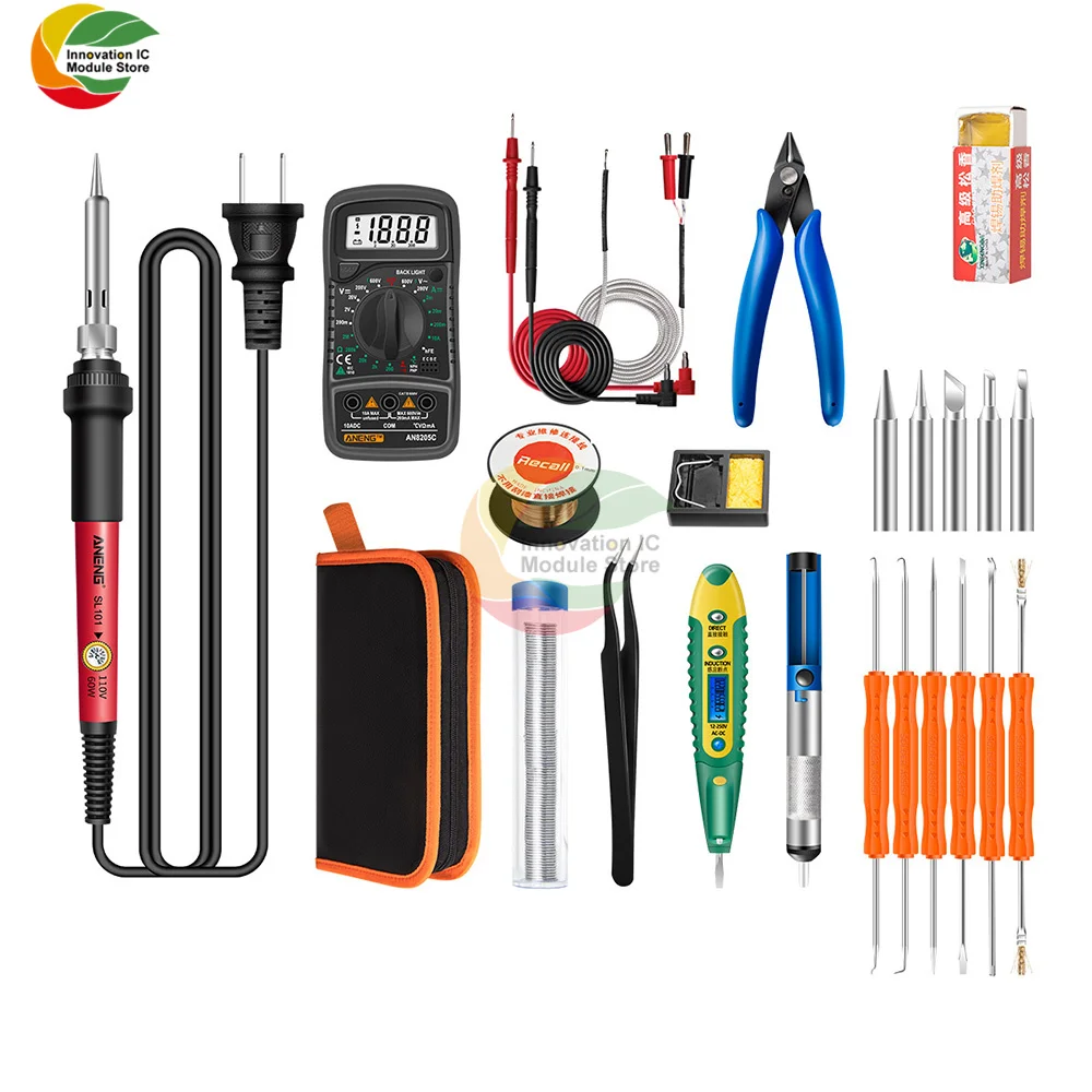 

SL101/SL102/SL103 60W Soldering Iron US/EU Plug Adjustable Temperature 220V Portable Digital Soldering Iron Tool Soldering Kit