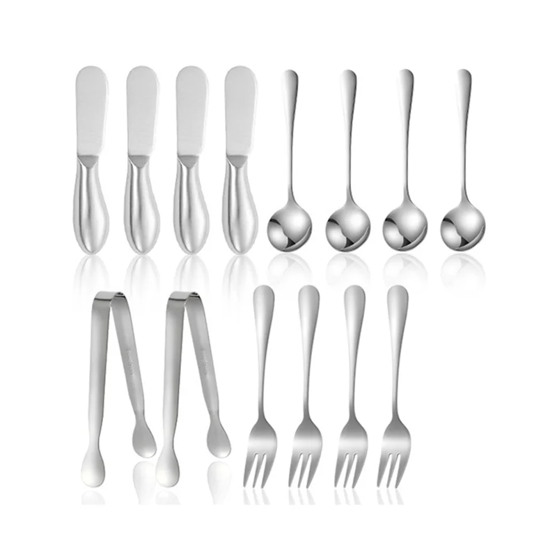 

14 Pcs Silver Cheese Spreader Knives Set Butter Knife Spreaders for Cheese Board Accessories Mini Cheese Knife Slicer