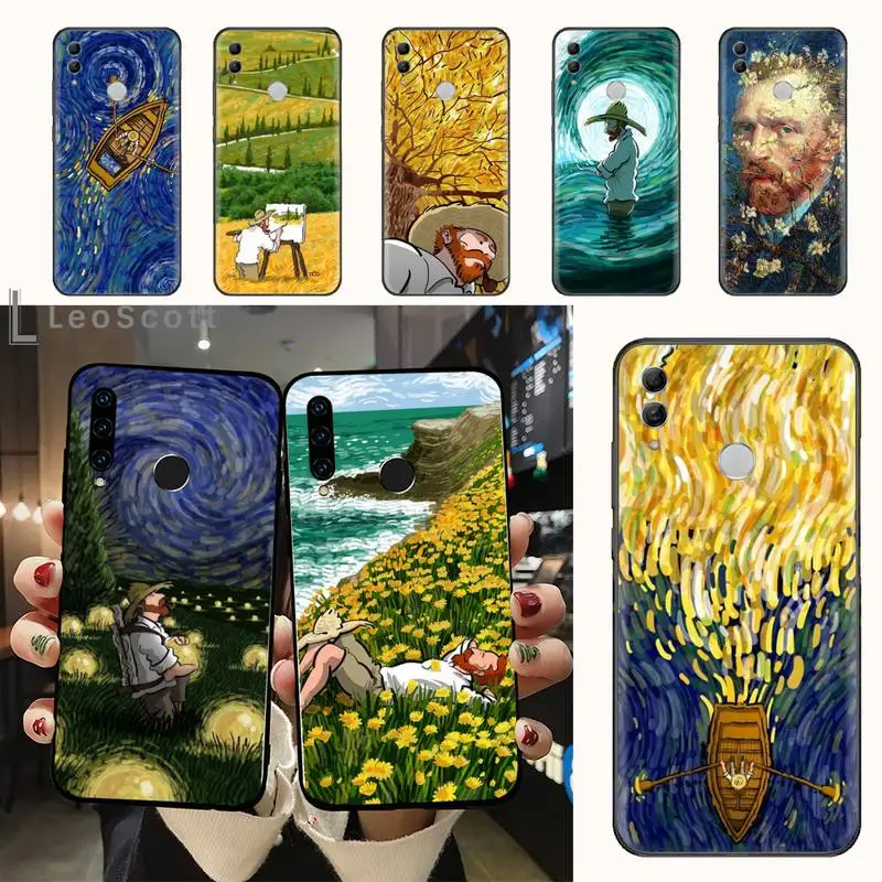 

Van Gogh oil painting cartoon Phone Case For Huawei honor Mate 10 20 30 40 i 9 8 pro x Lite P smart 2019 Y5 2018 nova 5t