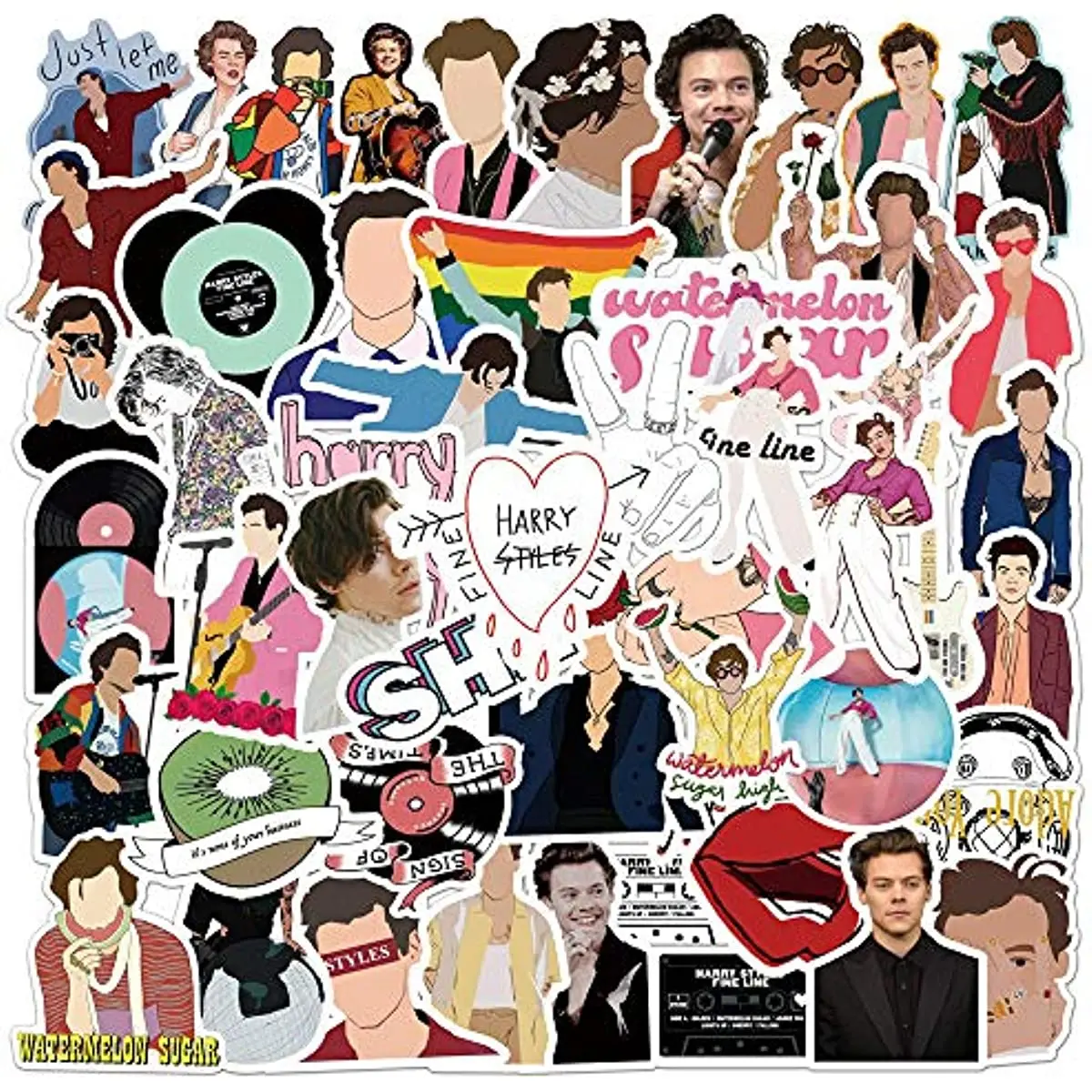

50Pcs H a r r y Styles Stickers Vinyl Stickers Waterproof Stickers,Decal, Decorate, Laptop Garage, Door Fridge, Guitar, Car