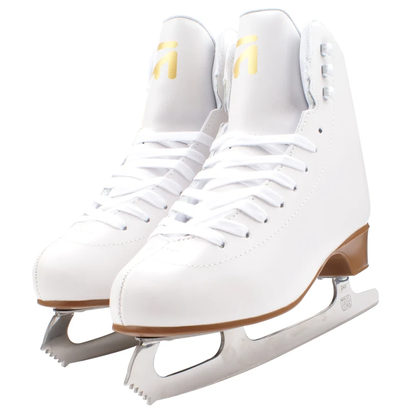 Новинка зимняя обувь для катания на коньках с ледяными лезвиями утолщенная профессиональная обувь для фигурного катания обувь для детей и ... фото