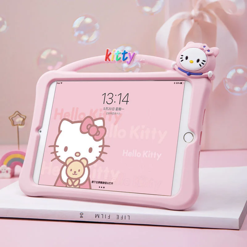 Милый мультяшный чехол Hello Kitty для iPad Air 2021, мягкий силиконовый защитный чехол для iPad Pro Mini 6, чехол 10,2 дюйма