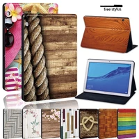 for huawei mediapad m5 lite 8m5 10 8m5 lite 10 1t3 8 0t3 10 9 6t5 10 10 1 pu leather tablet cover wood print case
