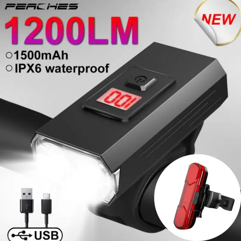 

Велосипесветильник фонарь T6, передсветильник светодиодный фонарь из алюминиевого сплава, зарядка через USB, аксессуары для горных велосипед...