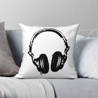 dj headphones stencil style pillowcase polyester velvet pattern zip decor pillow case sofa seater cushion cover