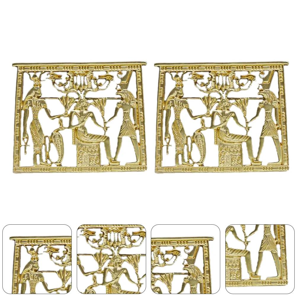 

2pcs Retro Style Egyptian Temple Breastpin Coat Decorative Brooch Accessories