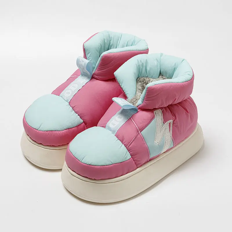 

Женские ботинки, хлопковая обувь на массивном каблуке, пушистые теплые зимние ботинки на пуху, удобные легкие домашние тапочки, зимние боти...