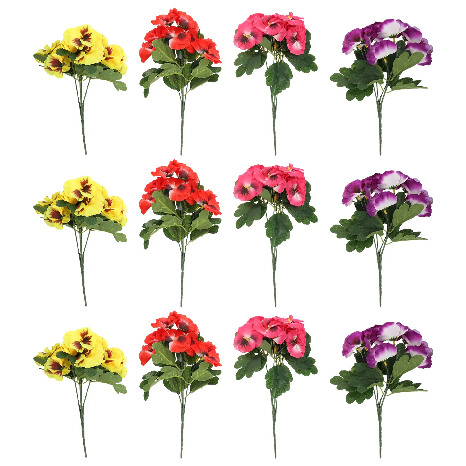 

Flower Flowers Artificial Wedding Bouquet Faux Fake Pansies Silk Bunches Bouquets Floral Shrubsarrangement Realisticbush