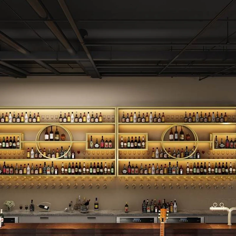 Настенный барный шкаф железные открытые шкафы элитная мебель современный