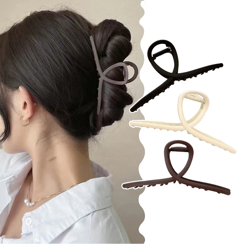 

Простая матовая большая металлическая заколка для волос для толстых волос, большие заколки для волос, геометрический крест, зажим для волос...