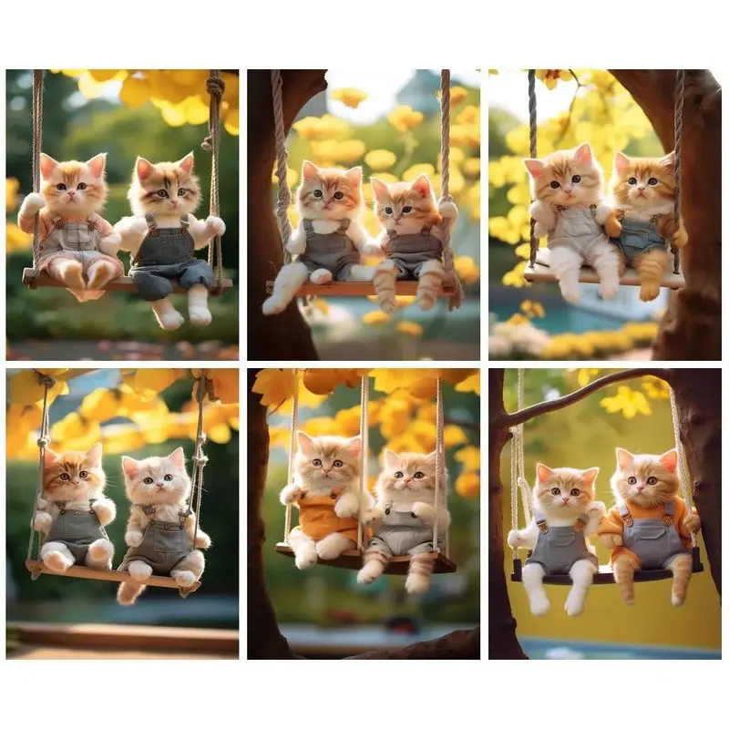 

GATYZTORY Раскрашивание по номерам для взрослых и детей, маркеры на холсте с животными, домашний декор, Раскрашивание по номерам, уникальный подарок