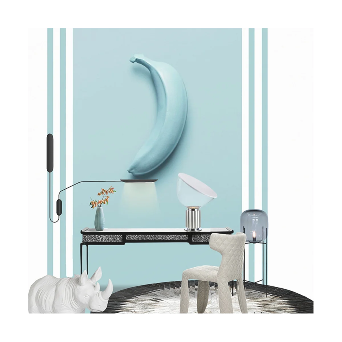 

Современная простая настольная лампа в форме радара, стеклянный стол для спальни, прикроватная лампа для гостиной, E27, освещение с европейской вилкой, черный