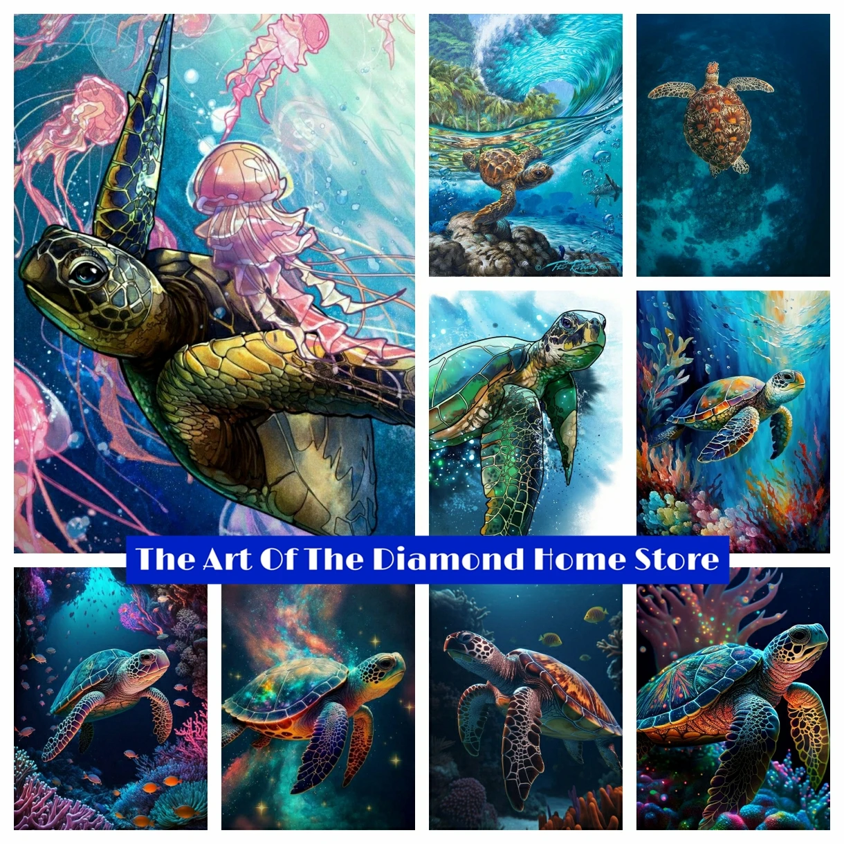 

Sea Turtle 5D DIY AB Diamond Painting Mosaic Embroidery Ocean Animals Cross Stitch Handmade Craft Rhinestones Home Decor Gift