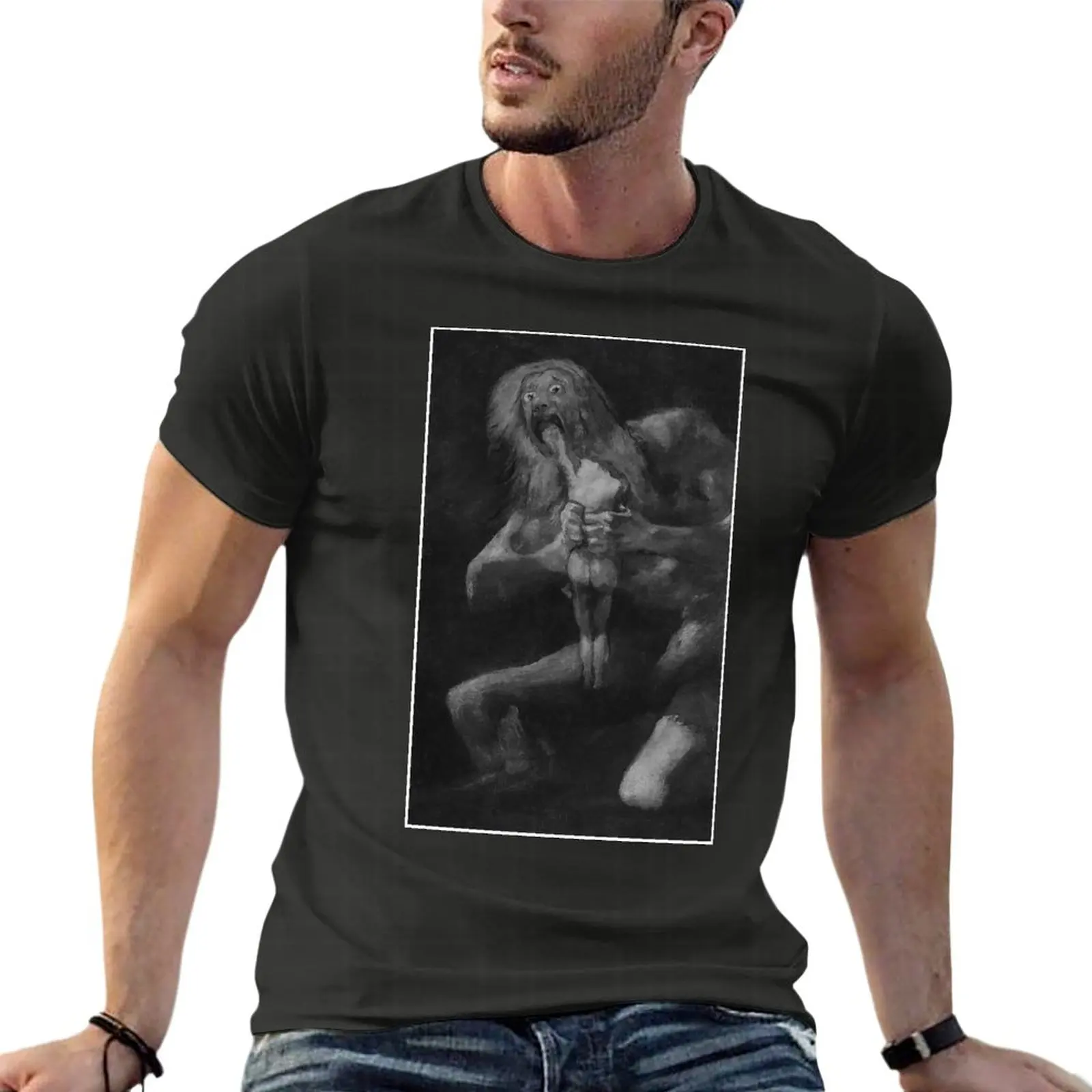 

Saturn Devouring His Son Francisco Goya Mythology Art Oversize Tshirt Personalized Men'S Clothing Short Sleeve Tops Tee