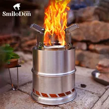 SmiloDon 휴대용 하이킹 장작 스토브, 접이식 화로 버너, 화덕 목재 히터, 캠핑 이중 연소 화로, 캠프파이어