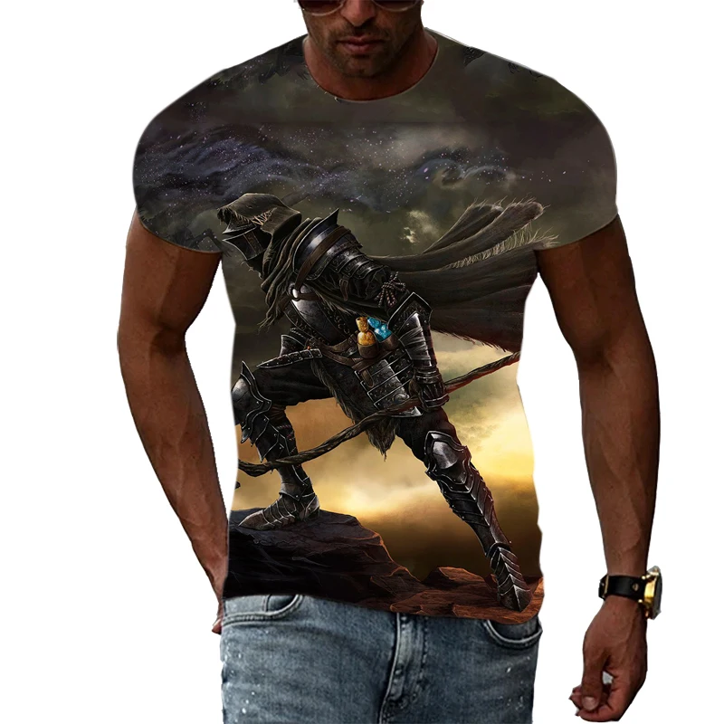 

New Anime Game Graphic T-Shirt Men's Summer Fashion Trend Casual Personality Printing Short Sleeve 3D Printing Hip Hop Clothing