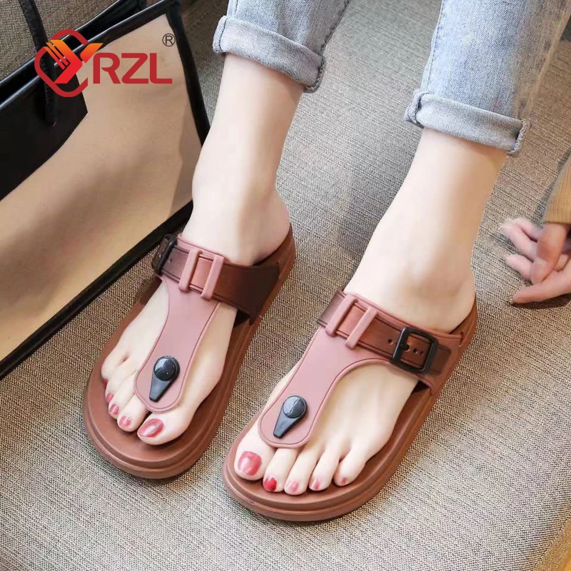 Шлепанцы YRZL женские на платформе летние сандалии мягкой подошве танкетка
