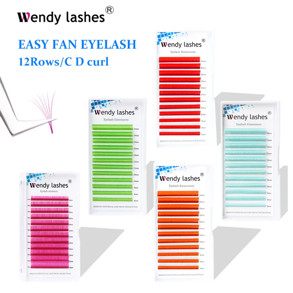 Colored Easy Fan Eyelash Extensions Thick Natural Hand Made Self-Flowering False Eyelashes Cosplay Lashes Supplies Wholesale DIY