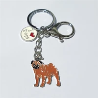 large shar pei dog cute animal dog pendant fashion jewelry bag charm pet dog tag key chains