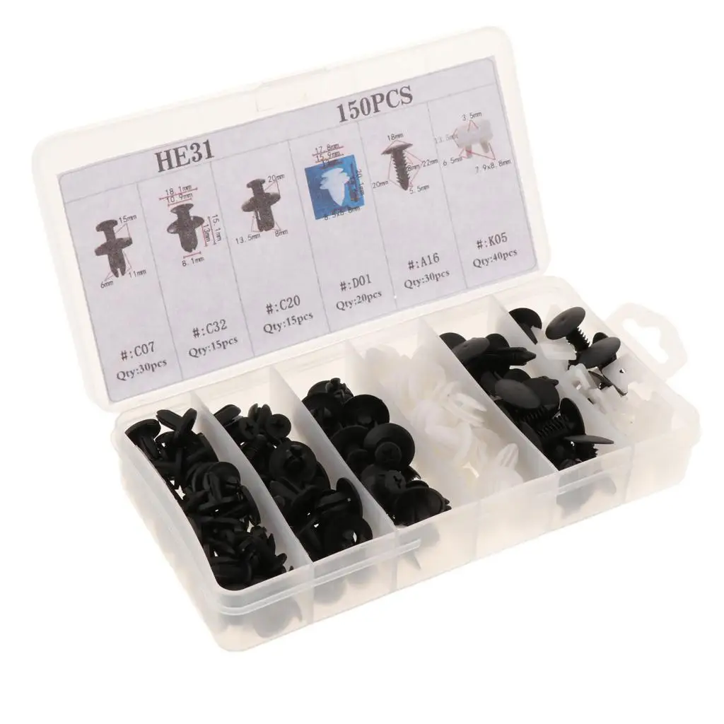 

150 шт., пластиковые заклепки для бампера