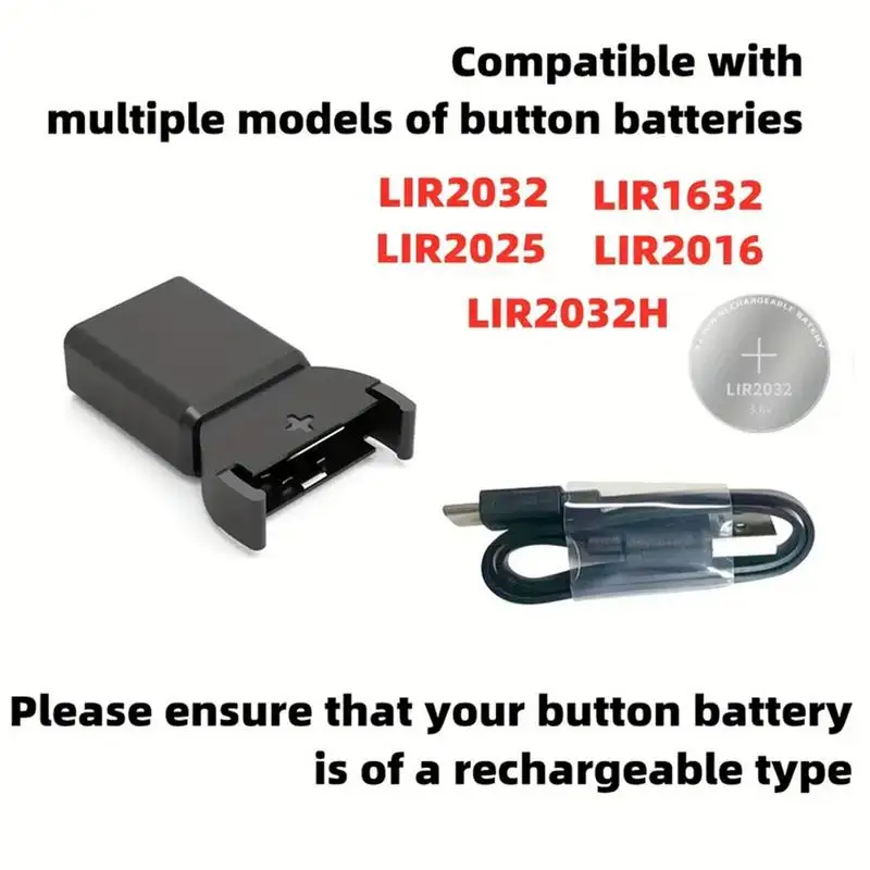 Зарядное устройство Type-c для литиевых батарей LIR2032/LIR1632/LIR225/LIR2016/LIR232H