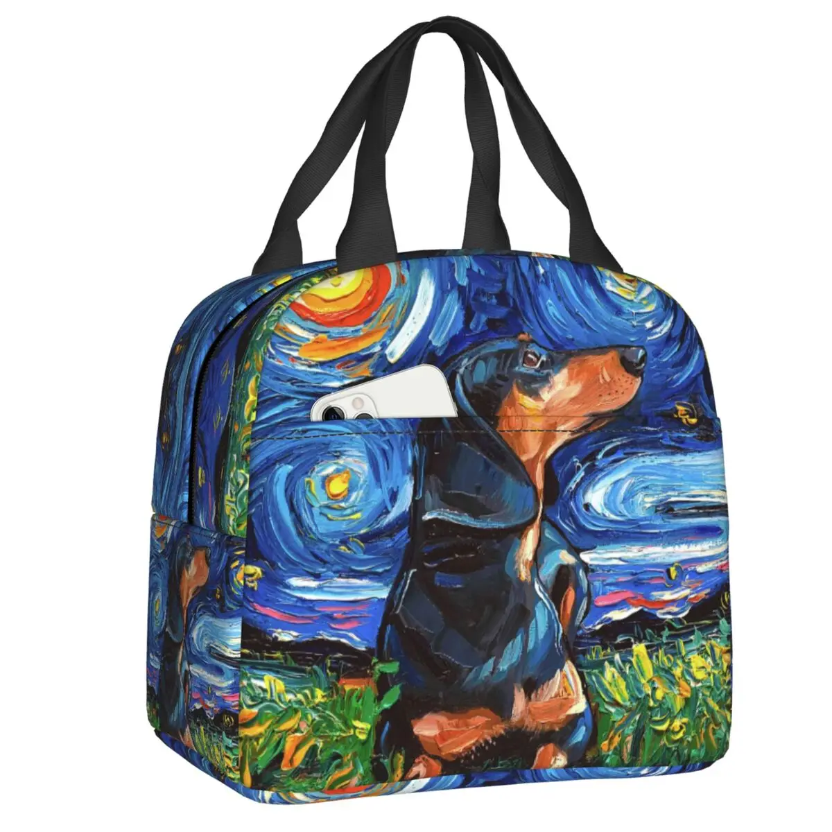 

Dachshund Thermal Insulated Lunch Bag Women Badger Sausage Wiener Dog Portable Lunch Container for Work School Food Bento Box