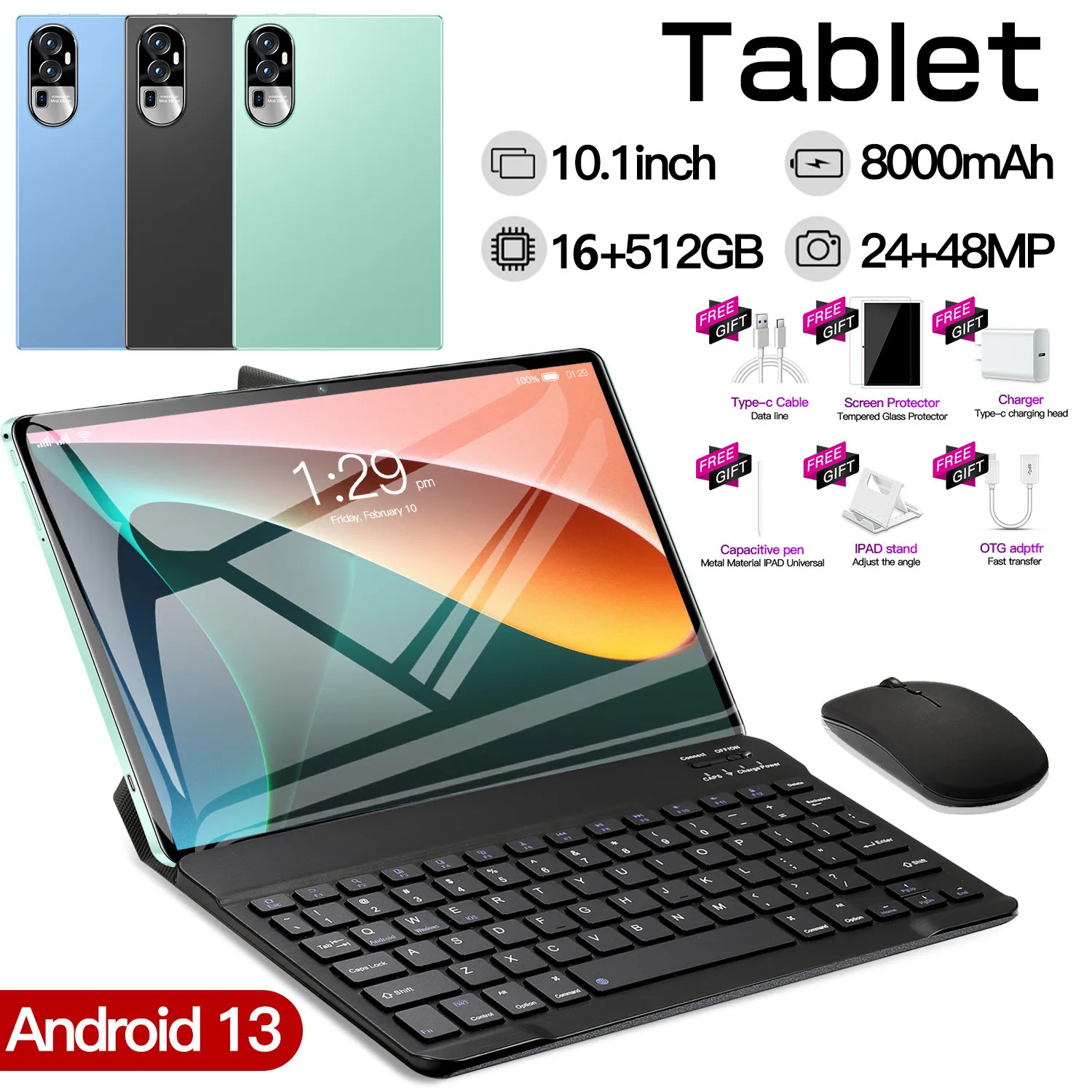 2023 Versione Globale Nuovo Tablet 15 Pro 10.1 Pollici 16Gb 512Gb Android13 5G Dual Sim Telefonata Gps Bluetooth Wifi Google Tablet Pc