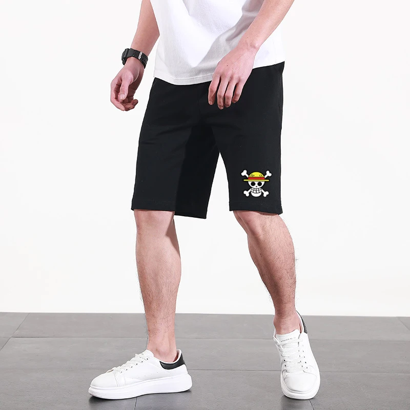 

Мужские забавные повседневные шорты «Аниме» 5 Gear с рисунком манги, свободные брюки большого размера, Молодежные мужские шорты из смешанного...