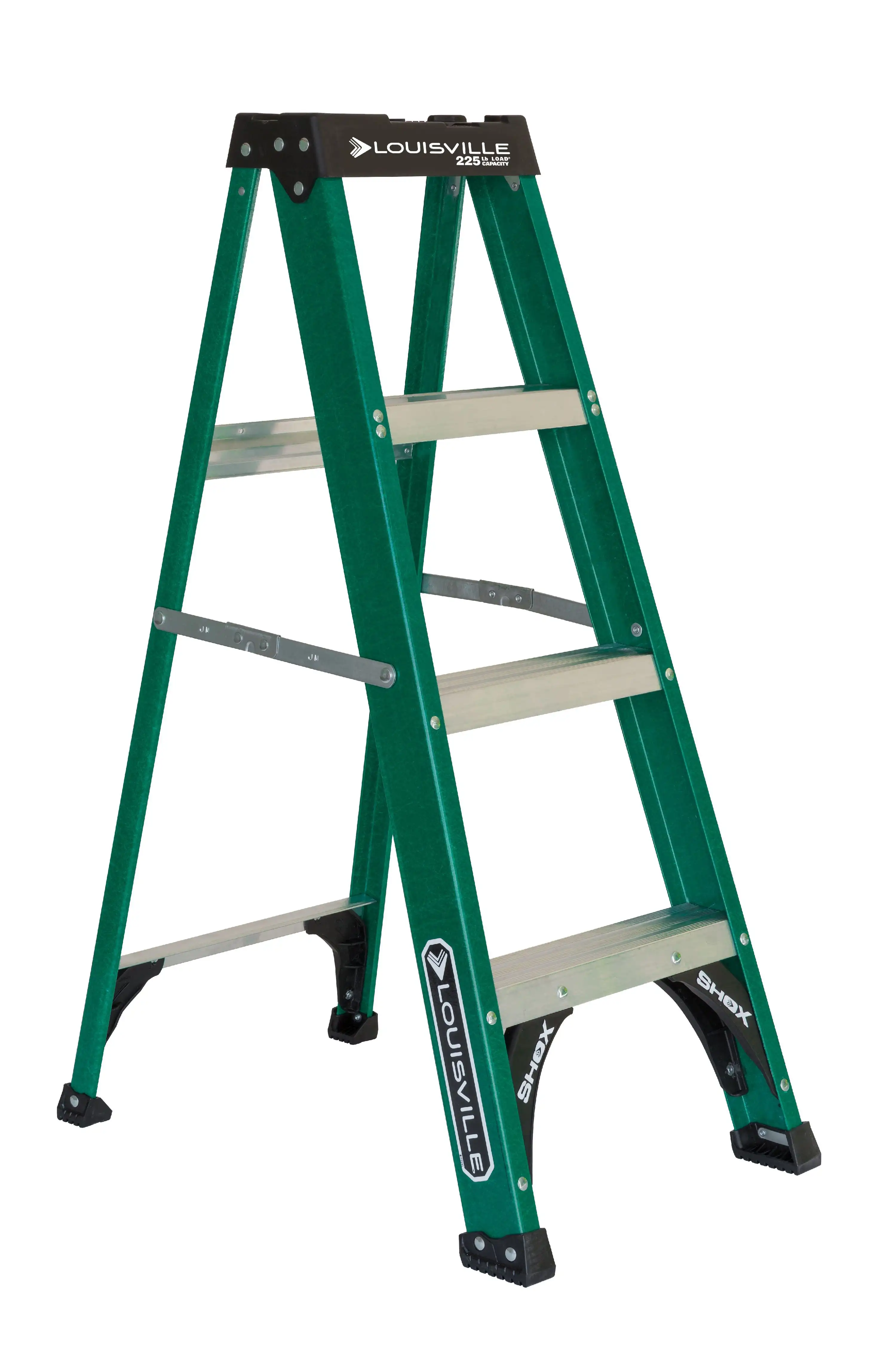 4' Fiberglass Step Ladder, 8' Reach, 225 lbs Load Capacity, 