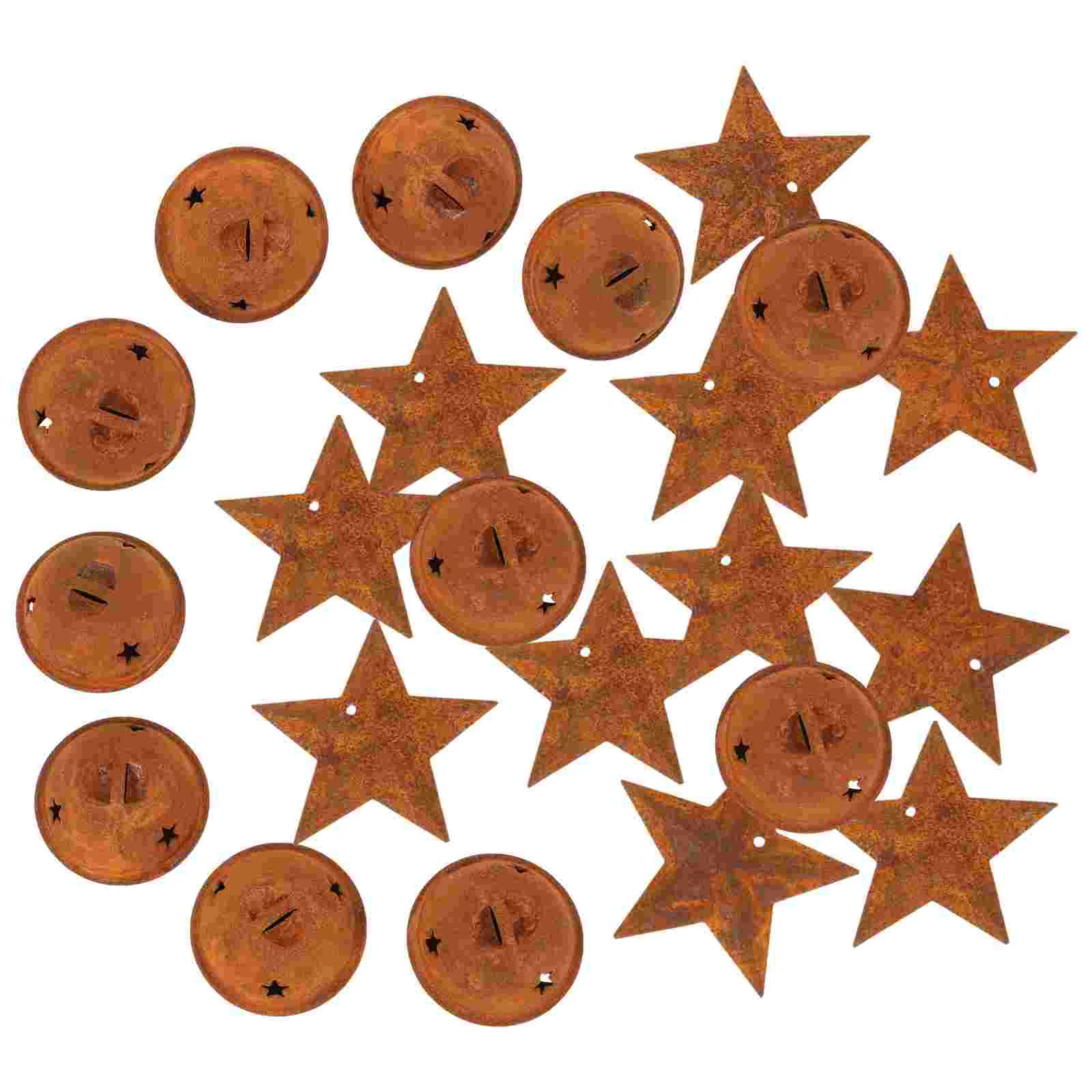 

24/150pcs Retro Stars Bells Christmas Tree Hanging Ornaments Tree Hanging Decor Christmas tree bell ball pendant retro star bell