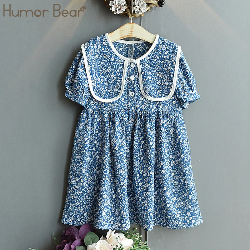 Винтажное Цветочное платье Humor Bear одежда с отложным воротником для девочек