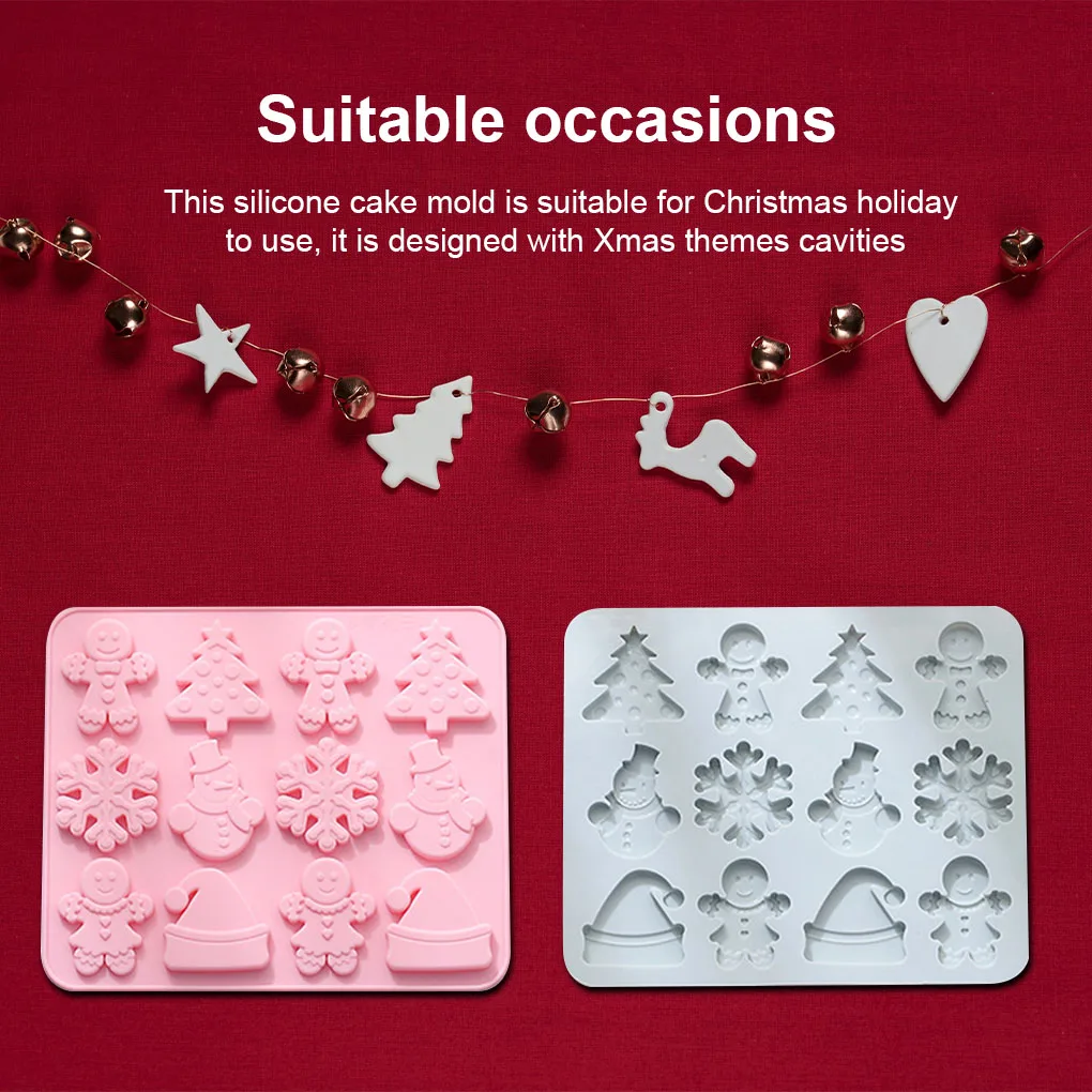 

Food Grade 3D Christmas Tree/Snowman/Snowflake/hat Shape Silicone Mold Cake Decorating Tool