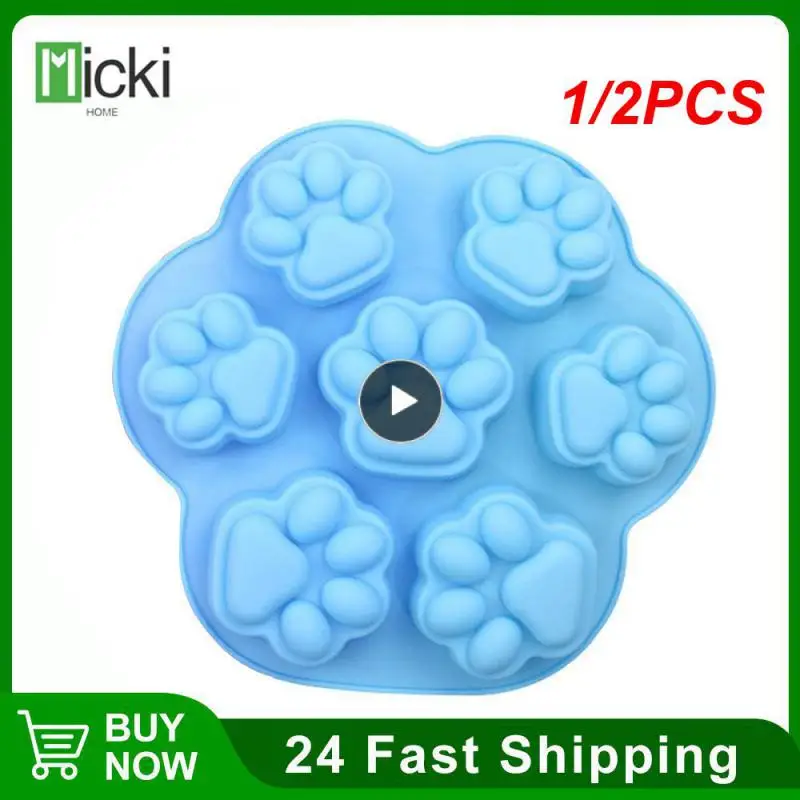 

1/2PCS Dog Paw Bone Mold Pet Treats Silicone Mould Puppy Cat Print Treat Moldes De Silicona Baking Accessories Cupcake