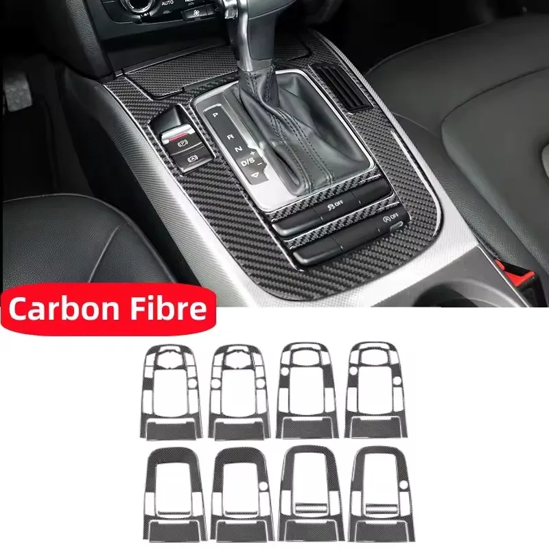 Фото Для Audi A4 B8 A5 Q5 2009-2018: Аксессуары для интерьера, накладка на панель переключения передач из карбона, декоративная наклейка-накладка на консоль автомобиля №3