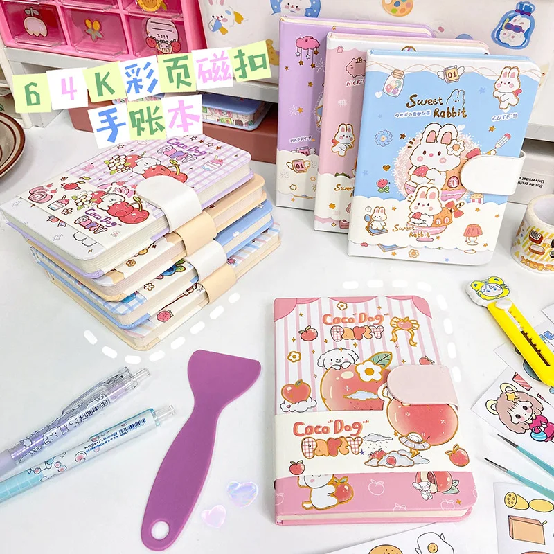 

Kawaii милый мультяшный блокнот с простой магнитной пряжкой Женский блокнот