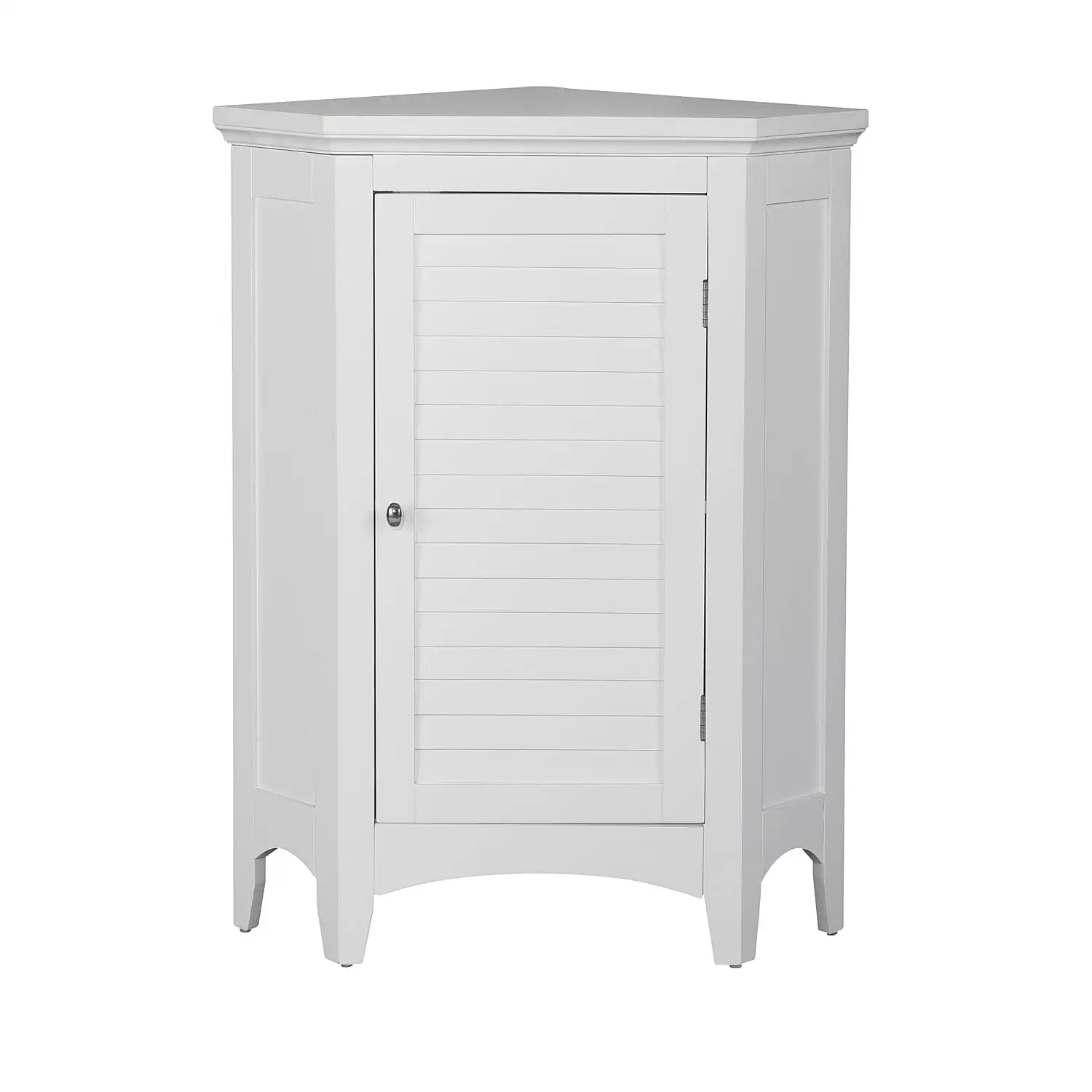 

Wooden Corner Floor Cabinet with Shutter Door, White