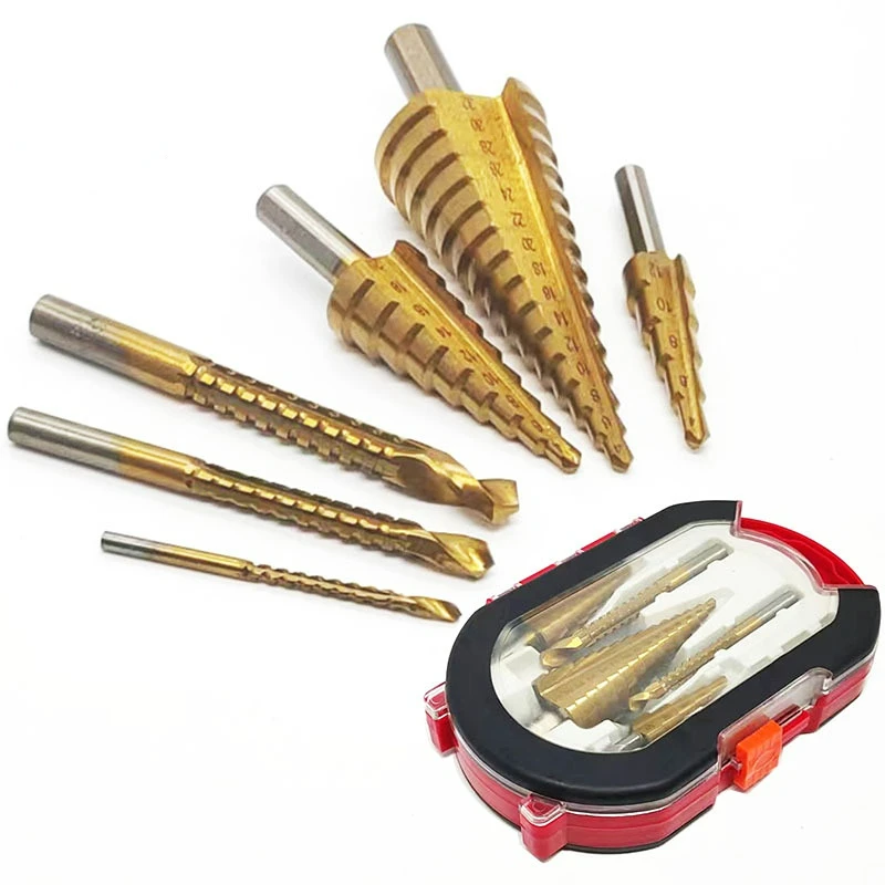 

Step 6pcs Metal Woodworking Opener Milling Drill 4-32mm Saw Set Titanium 8mm For Cutter Hole Bit 4-20 Drill 6 3 Bit Core 4-12