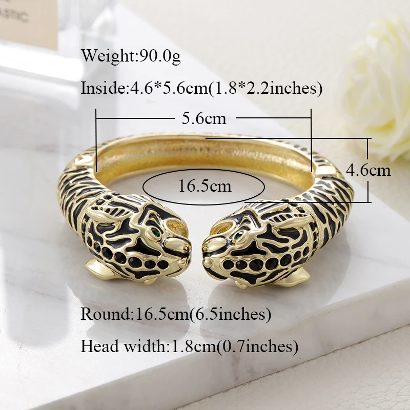 GrayBirds Роскошные ювелирные изделия эпоксидная эмаль животные двойные головы Тигр