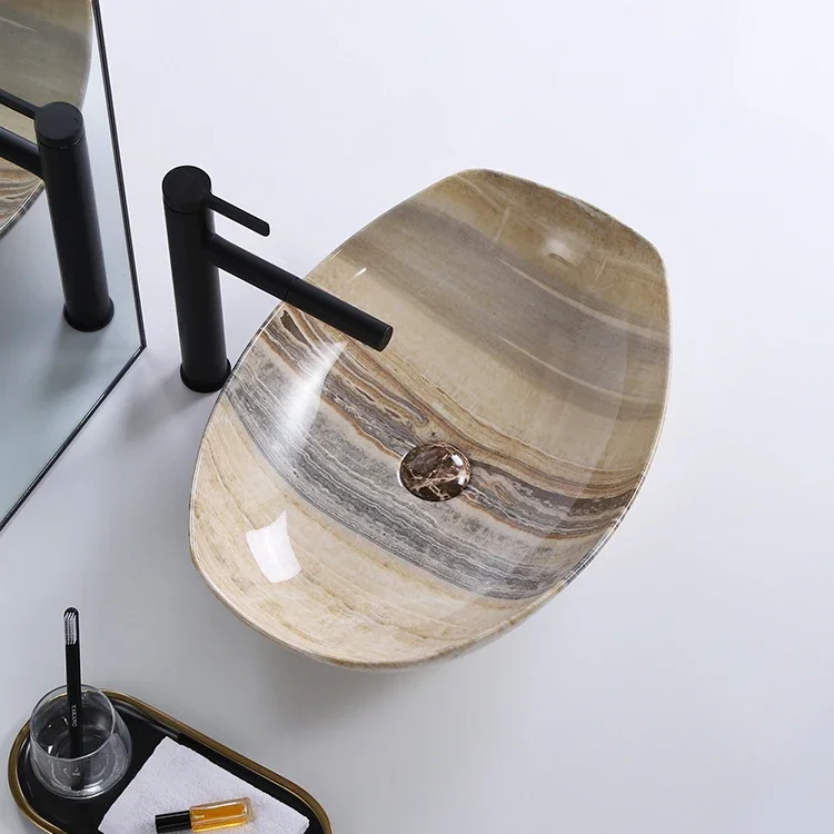 Новый дизайн керамическая овальная столешница в европейском стиле для отеля