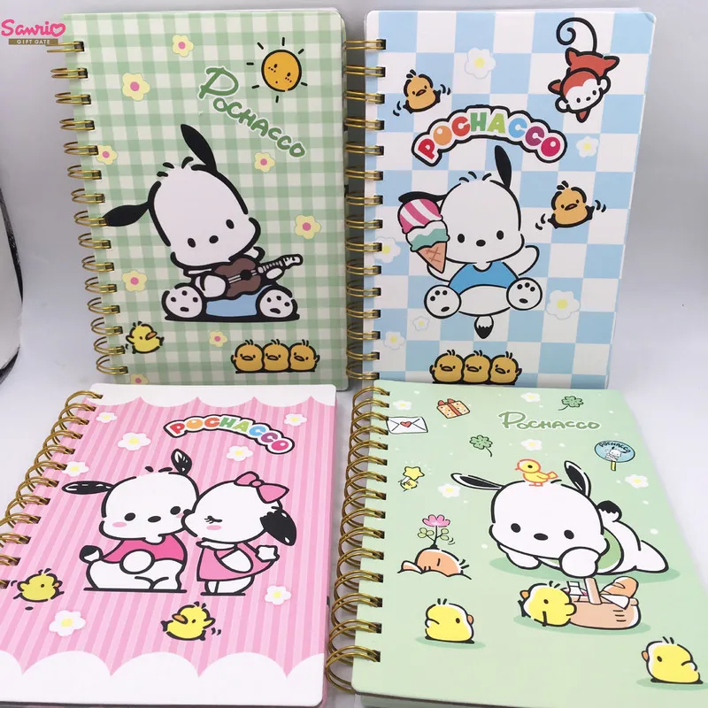 

4pcs Cartoon Rollover Color Page Coil Pochacco Cute Dog 22k Notebook Journal Student Ledger School Kawaii Stationery Supplies