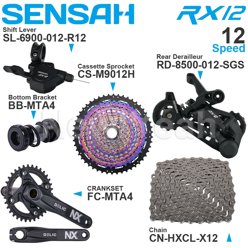 SENSAH RX12 12 скоростной MTB групсет включает правый переключатель передач задний и