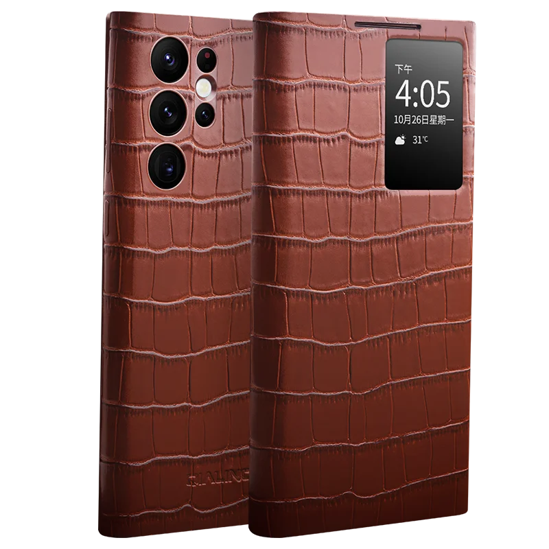 Новинка 2023 года чехол QIALINO из натуральной кожи для Samsung Galaxy S22 + Ultra Light телефона с