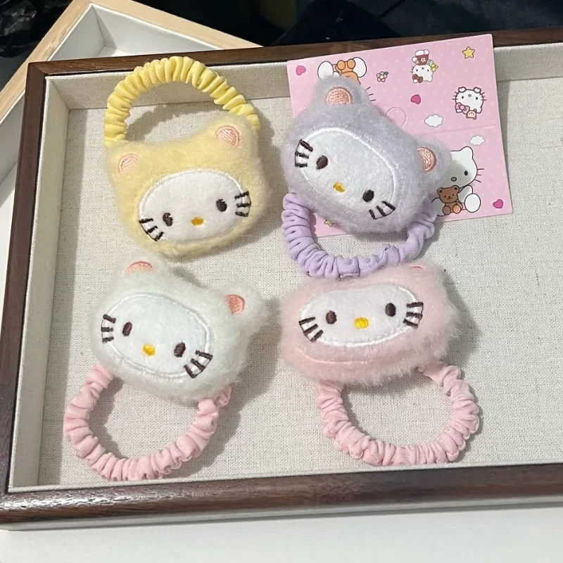 

Sanrio Kawaii Hellokitty Anime Cartoon Hair Loop Plush Doll Accessories Exquisite Student Children Young Girl Birthday Gift Cute