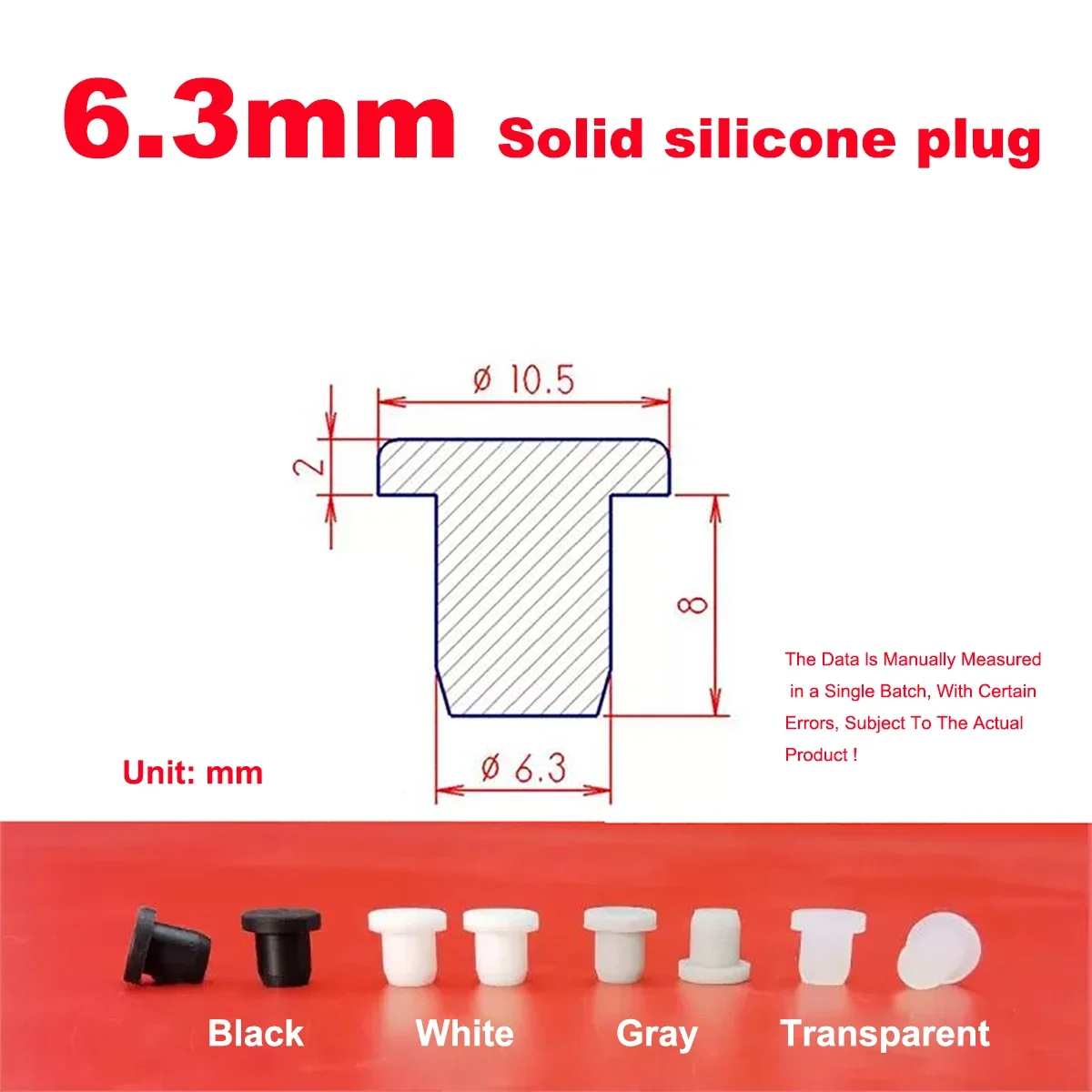 T-образная Силиконовая Водонепроницаемая герметичная заглушка, мягкая резиновая заглушка с круглым отверстием, герметичная крышка, 4,8/5/5/6/6/3/6/7 мм