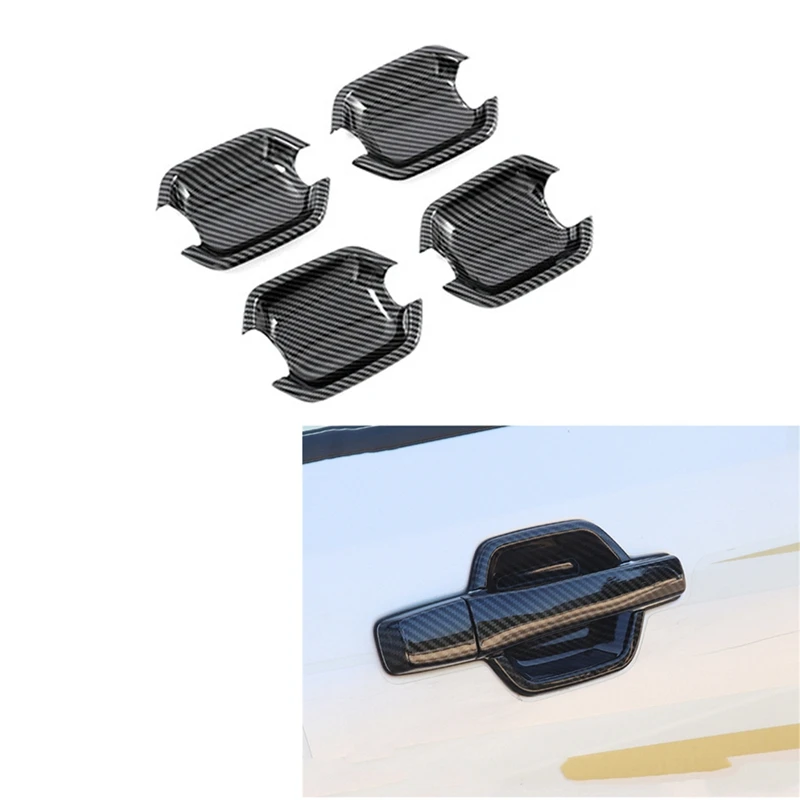 

Car External Door Handle Bowl Cover Cup Cavity Trim Carbon Fiber Accessories For Pajero 2007-2019