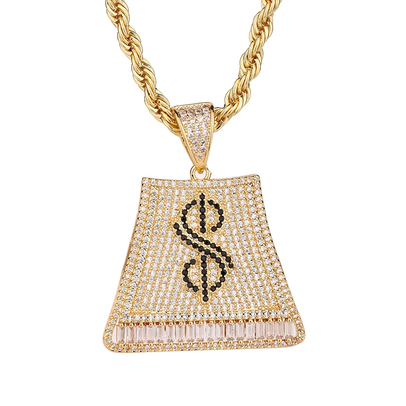 

Latest Design Hip Hop 14k Gold Plated Zircon Copper Pendants and Necklaces