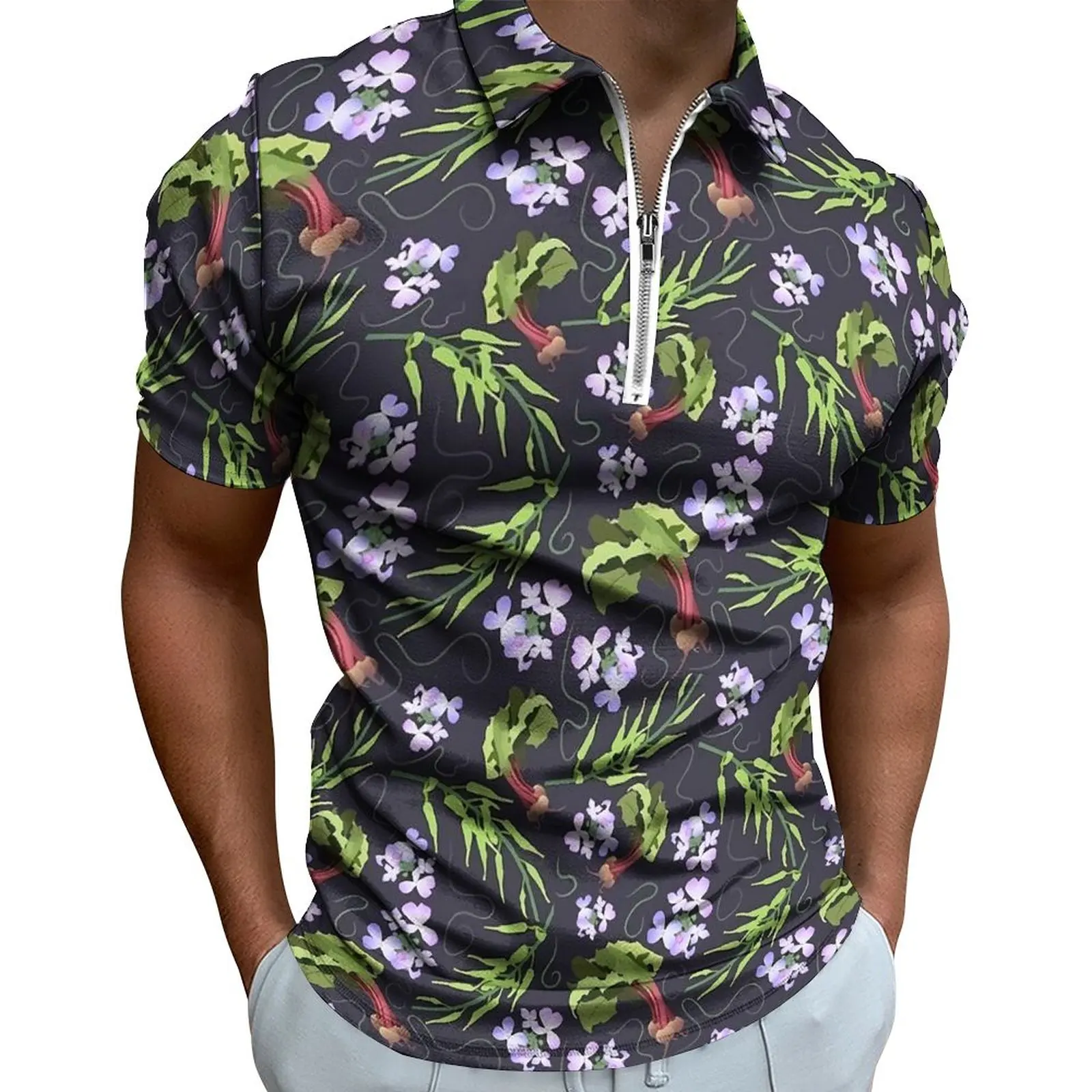 

Рубашка-поло мужская с коротким рукавом и отложным воротником