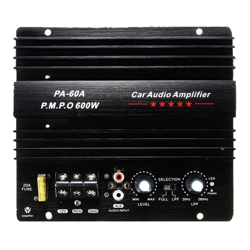 12V 600W Car Audio Power Amplifier Boord Bass Module Lossless Subwoofer High Mono Channel Repalcement