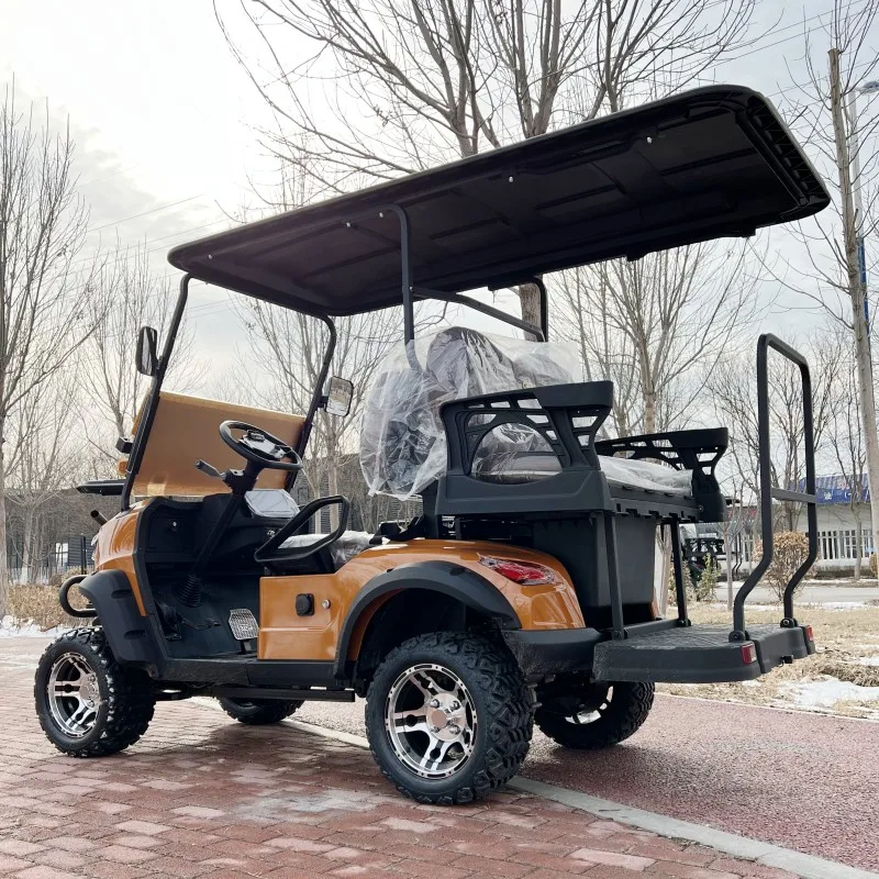 Новейший дизайн 2024 г. 4-местная электрическая тележка для гольфа до 120 км 72 В/48 В